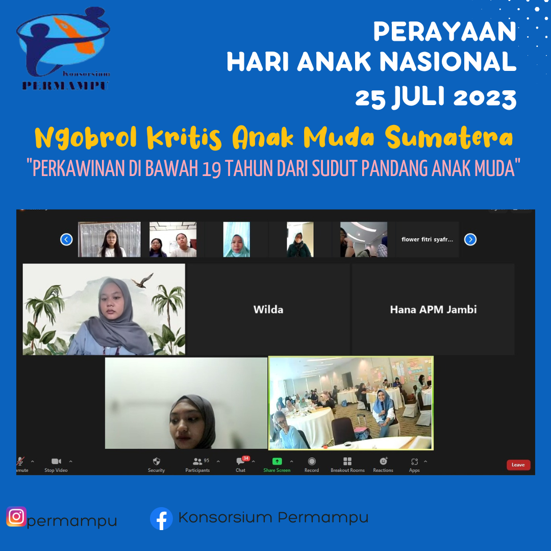 Perayaan Hari Anak Nasional “Usia Menikah Sebaiknya 20-25 Tahun”- Mendengar Suara Perempuan dan Laki-laki Muda Dampingan PERMAMPU